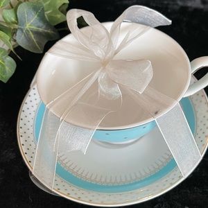 Grace Teawear Cup and Saucer Lt Blue and Gold